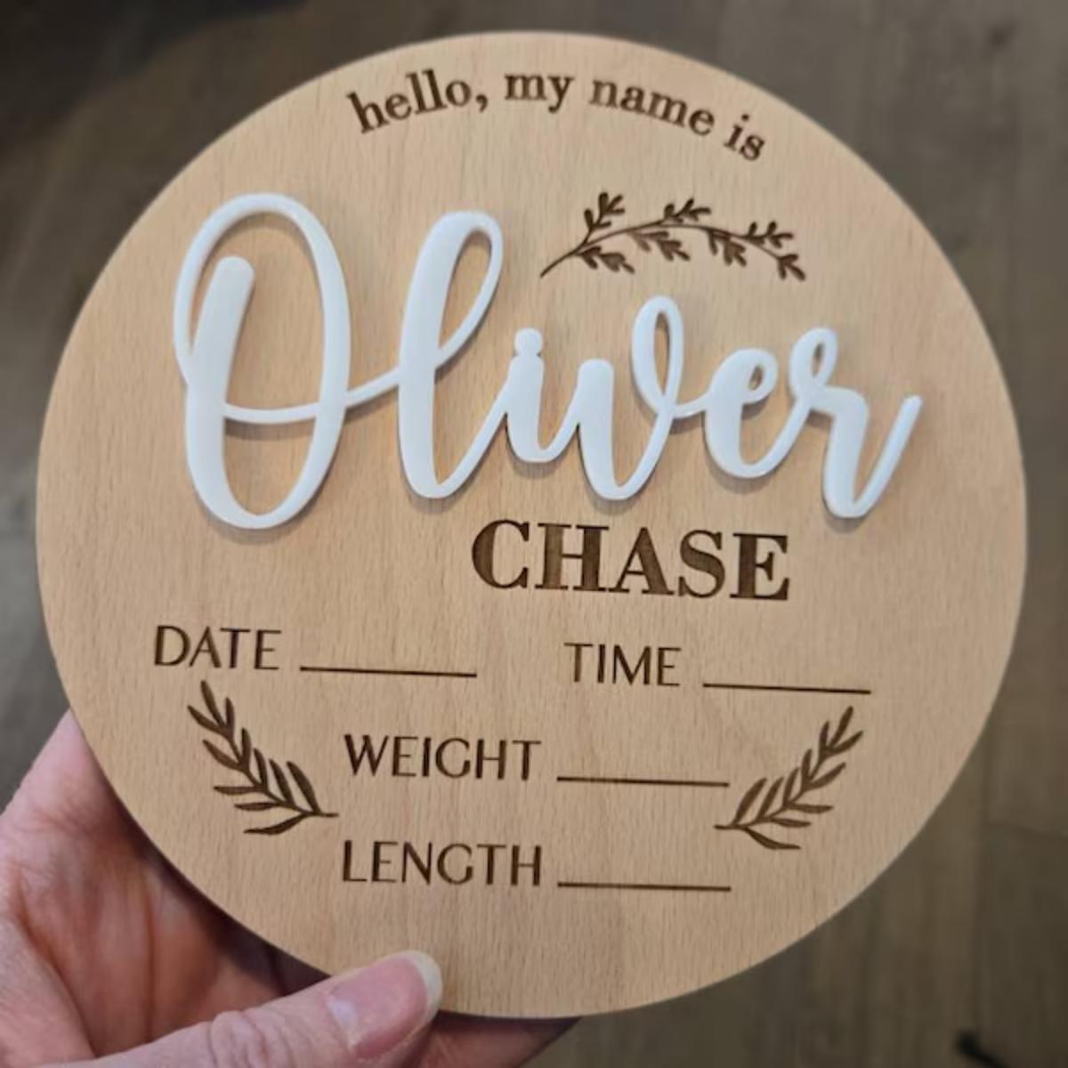 Interior Design Room - 1Pc Aangepaste Baby Aankondiging Teken Houten