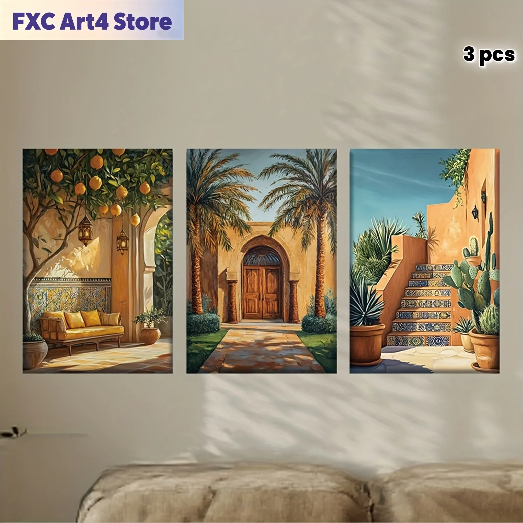 Abstract Canvas Set - Frameloos[JIT]3 stuks/set, canvas schilderij - zonder