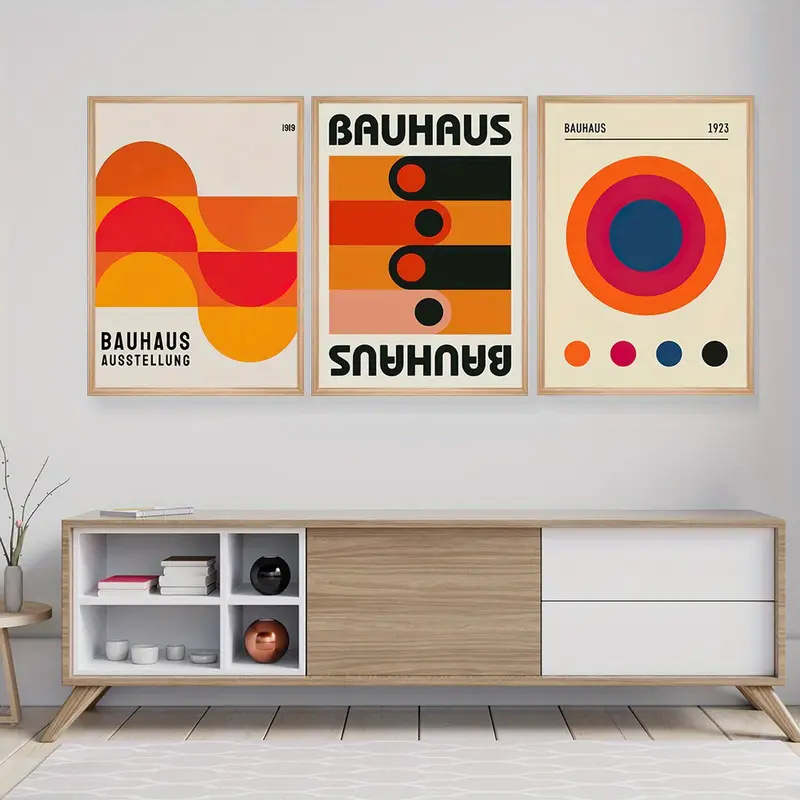 Abstract Canvas Set - 3 stks/set Bauhaus abstracte illustratie posters