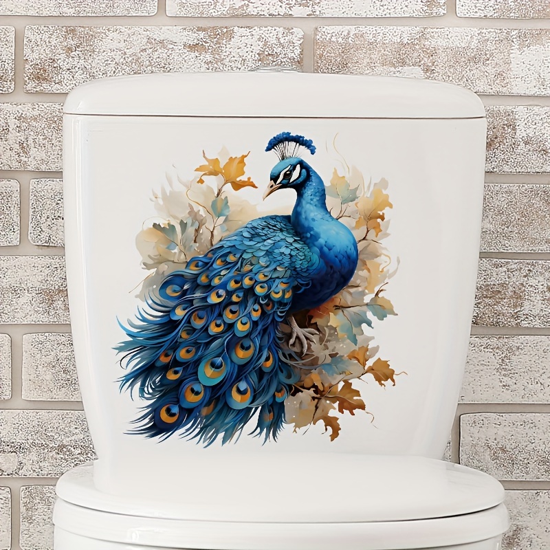 Interior Design Your Home - 1 toiletdecoratiesticker met schattig pauwmotief, perfect