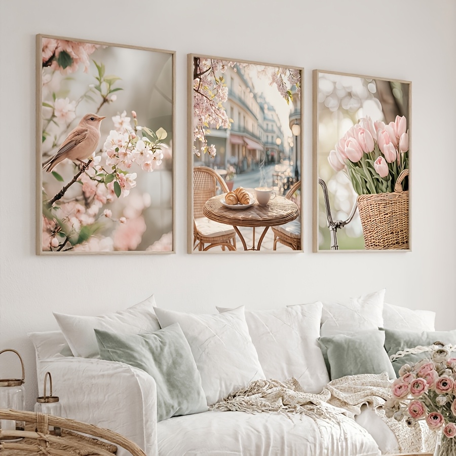 Abstract Canvas Set - 3 stks/set Romantische Parijs Straat Canvas