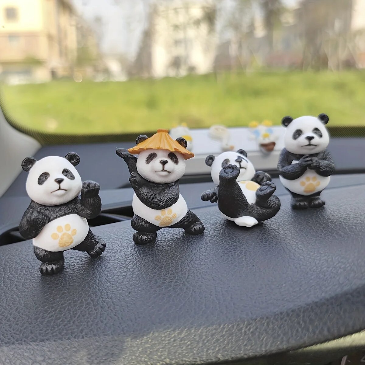 Interior Design Texture - 4 stks/set Panda Ontwerp Auto Ornamenten