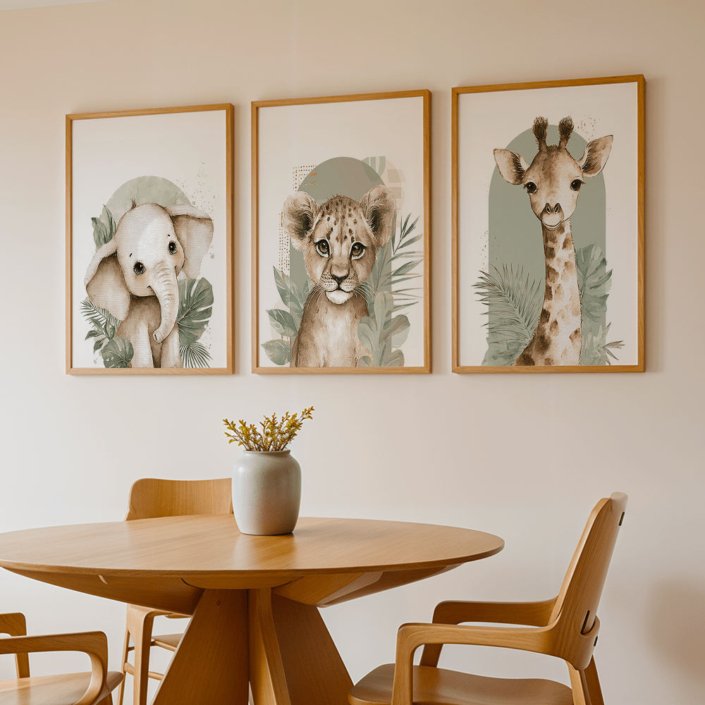 3 stks/set Retro Olifant Leeuw - Abstract Canvas Set recensie en prijs