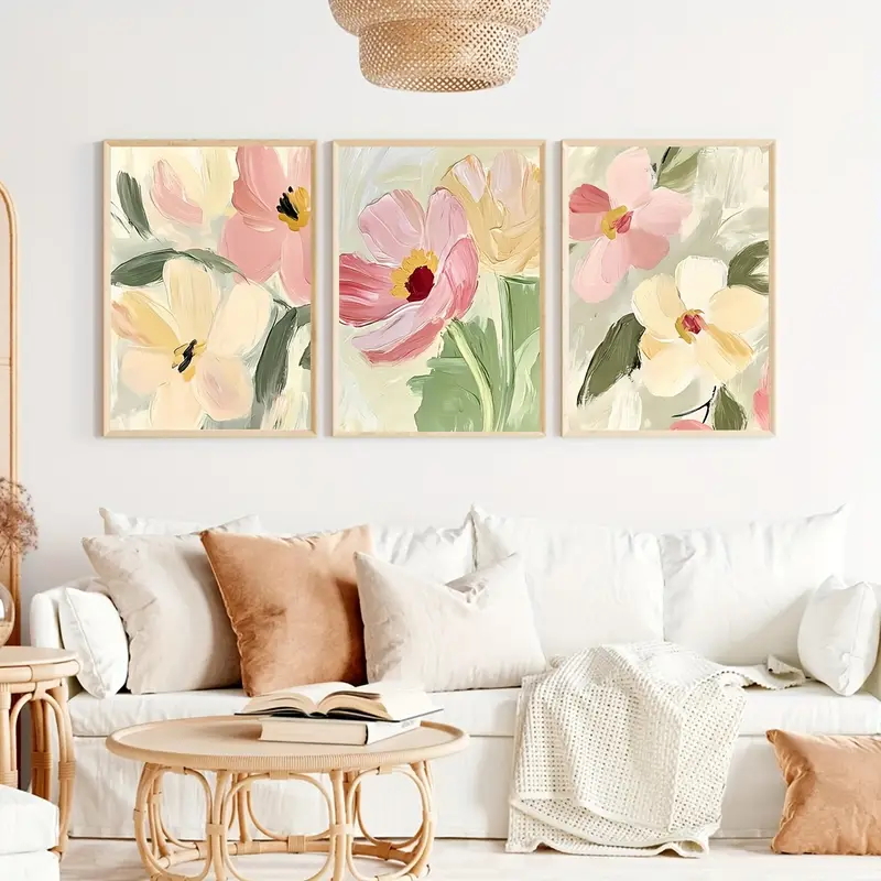 3 stks/set Pastel Bloemen Canv - Abstract Canvas Set recensie en prijs