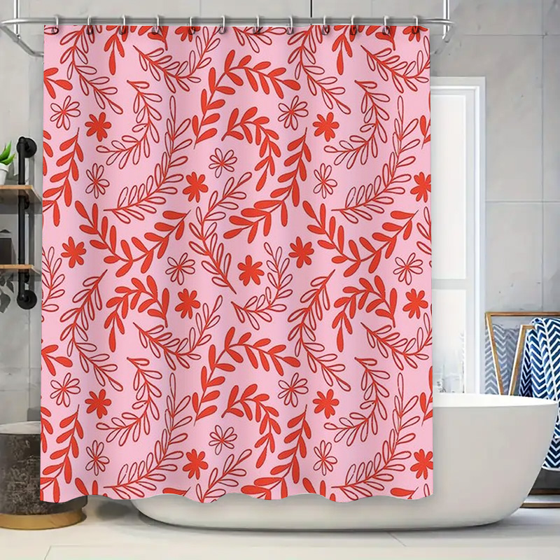 Roze Rode Bloemen Douchegordij - Interior Design Your Home recensie en prijs