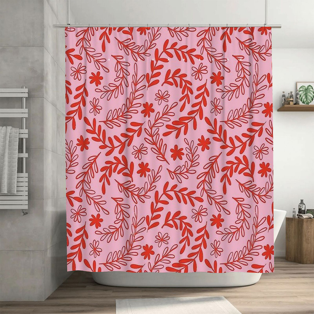 Roze Rode Bloemen Douchegordij - Interior Design Your Home recensie en prijs
