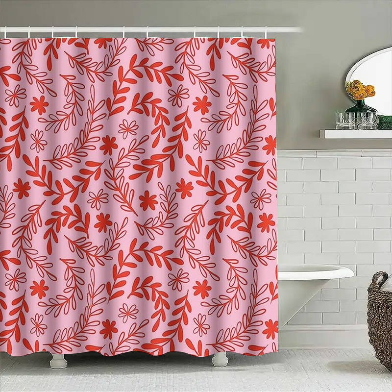 Roze Rode Bloemen Douchegordij - Interior Design Your Home recensie en prijs