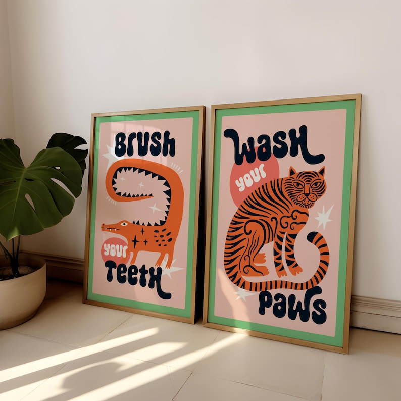 2 stks/set Tijger Wassen Uw Po - Abstract Canvas Set recensie en prijs